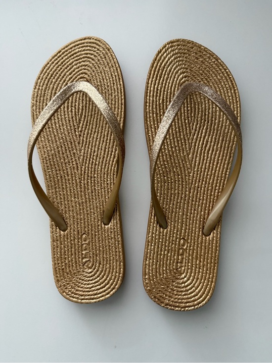 Aldo Shoes - Women’s Gold Flip Flop Sandals - Metallic